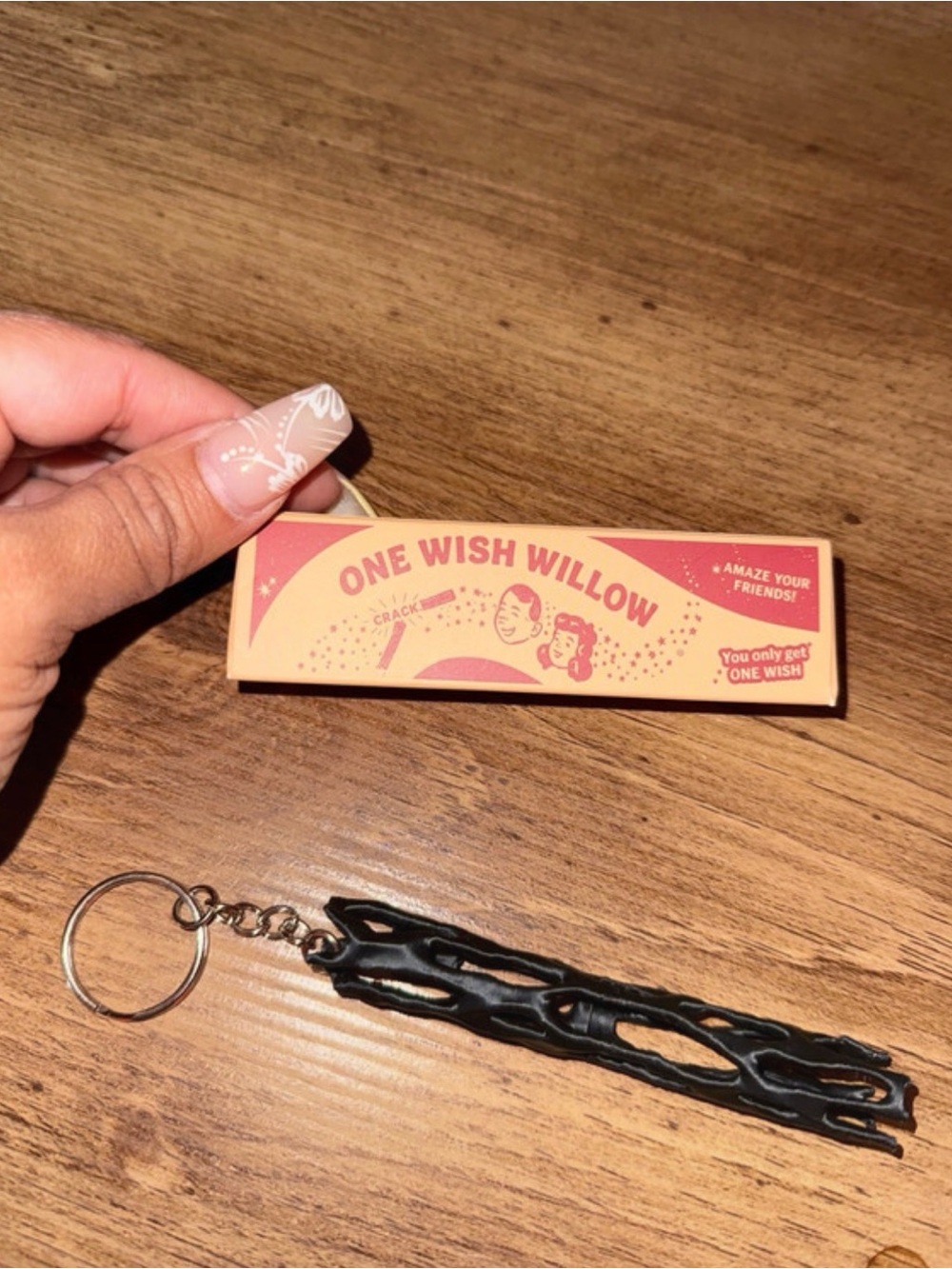 One Wish Willow Stick & Box keychain